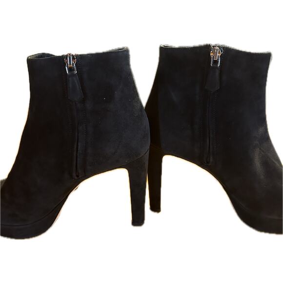 Prada Women's Black Suede Platform Ankle Boots Size 9.5 High Heel Stiletto - Picture 5 of 8